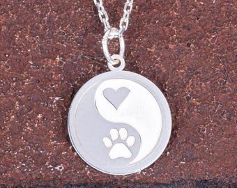 Paw Print Heart 925K Silver Necklace – Pet Lover Pendant for Women, Dog Mom, Cat Mom Jewelry, Cute Animal Gift, Meaningful Gift for Her Mom