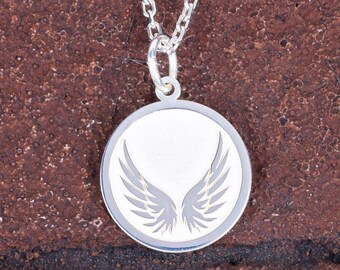 Halsband med änglavingar i sterlingsilver – Skyddsängelhänge, Smycken med andligt skydd, Minnesgåva för kvinnor, Fjädervingeberlock