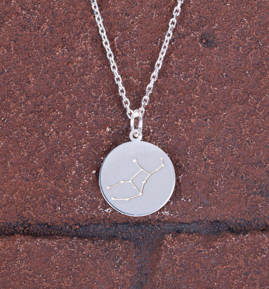 Virgo Zodiac Constellation Necklace, 925 Sterling Silver Coin Pendant ...
