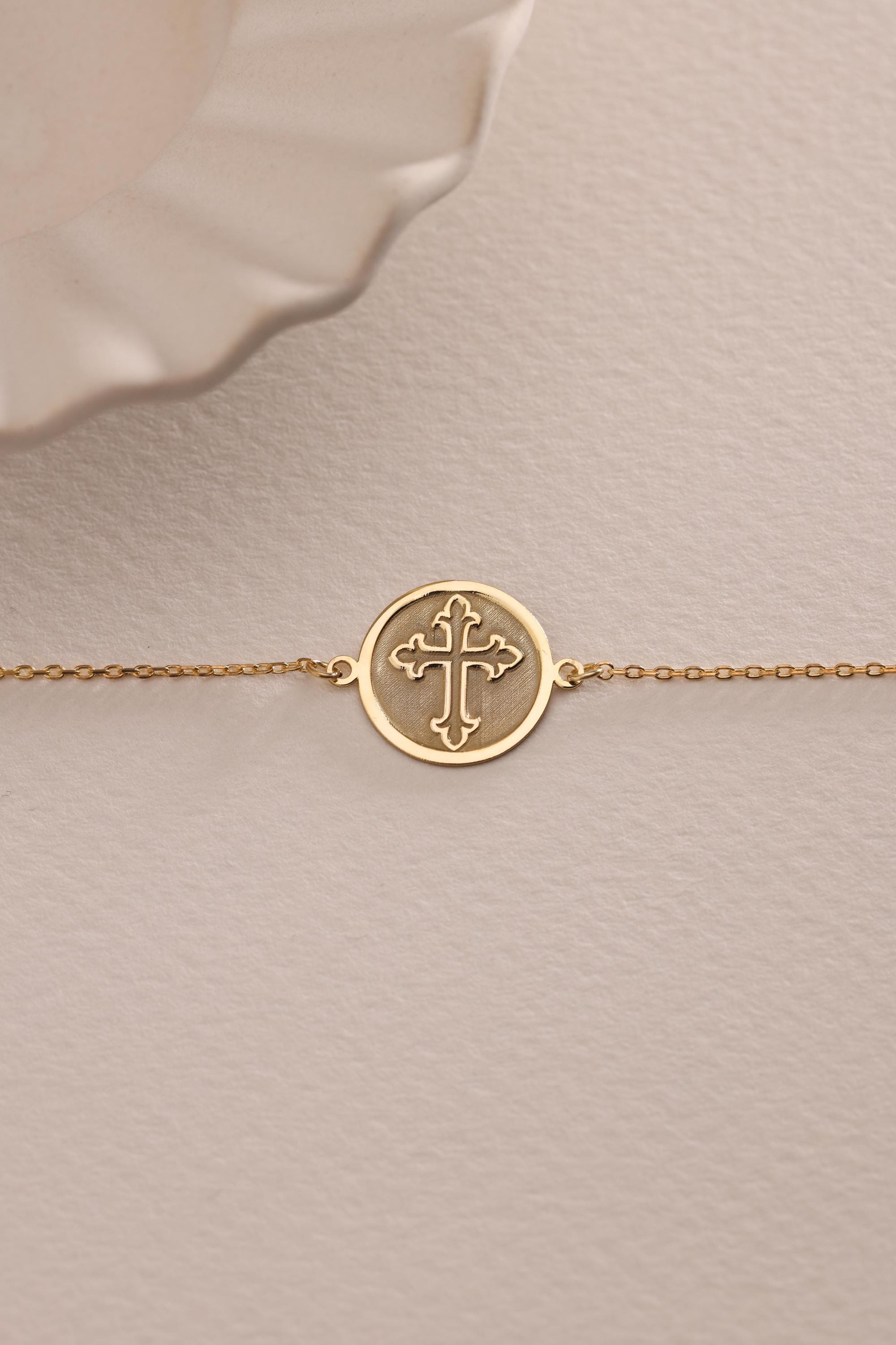 Silver Cross Bracelet , Dainty Cross Bracelet , 925K Silver Minimalist Cross Bracelet, Religious Jewelry Gifts , Cross Birthday Gift Mom