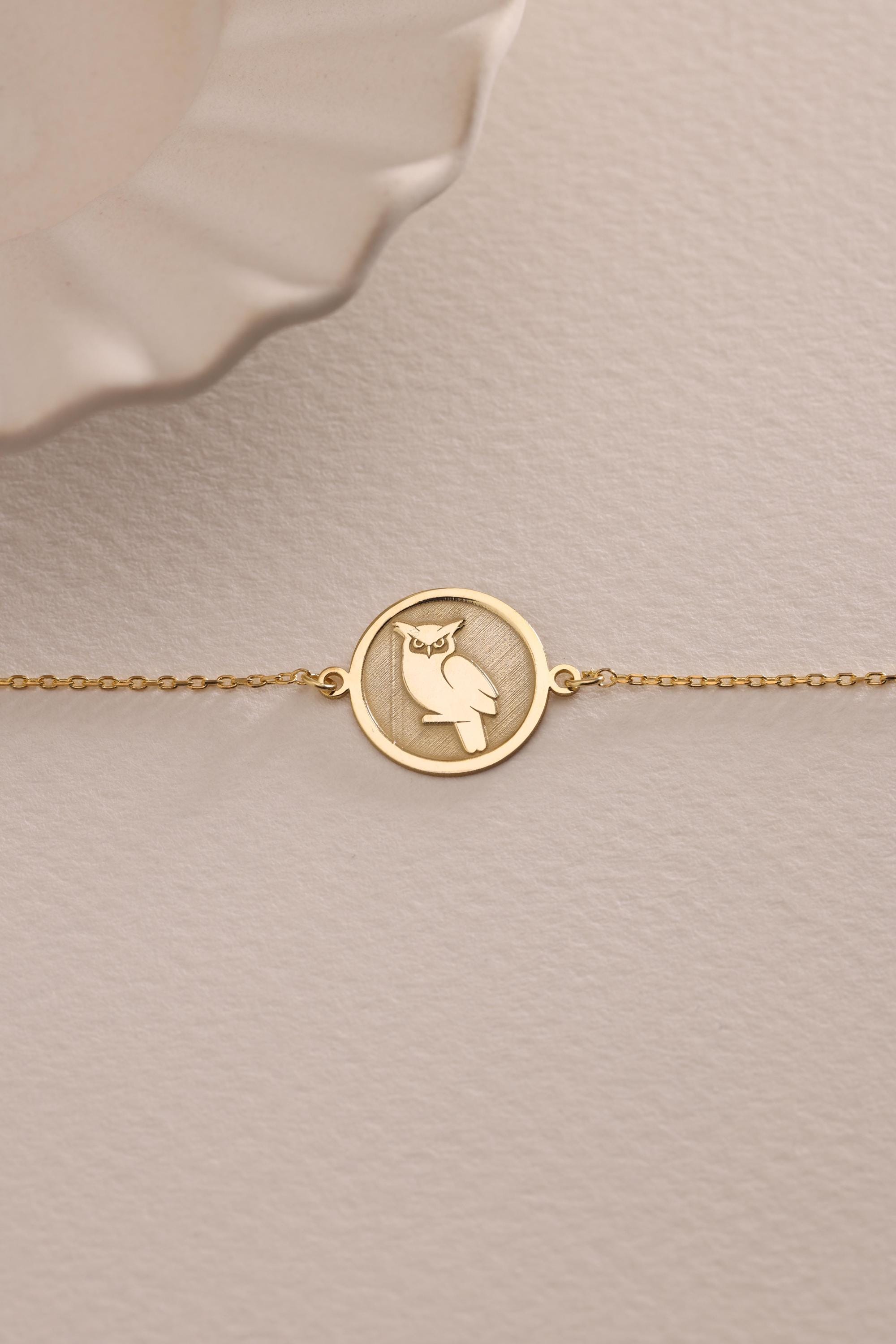 Silver Owl Bracelet, Owl bird Bracelet , Bird Jewelry , Dainty Animal Bracelets , Bird Lover Gift Je