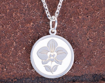 Collier fleur d'orchidée • Pendentif orchidée en argent sterling 925 • Bijoux floraux naturels élégants • Symbole de grâce de beauté • Cadeau fait main pour elle