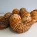 Twisty Face / Whisky Barrel hand painted yarn / hand dyed superwash blue faced leicester sock wool / indie dyer ooak yarn / bfl / speckle