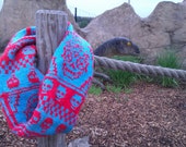Reversable Los Muertos Infinity Scarf / Skull Cowl -  Knit Pattern Only - Day of the Dead Scarf - Skull Scarf - Calavera Scarf