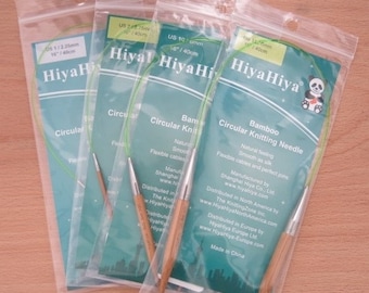 HiyaHiya 16" Bamboo Fixed Circular Knitting Needle / knitters gift / hat knitting / 40cm knitting needle / craft tool / flexible Cable