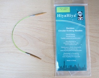 HiyaHiya 9" Bamboo Circular Knitting Needle / knitters gift / sock knitting / short tip