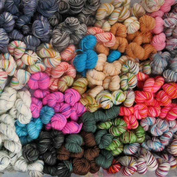 Random Mix mini skein pack / hand painted yarn / hand dyed 4 ply sock wool / sock yarn / hand dyed / sock blanket yarn / yarn babies