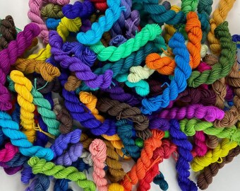 Solid Surprise Me Micro Mini Skein Solids Mix / 25 x 5g / hand dyed superwash merino sock wool / knitting  yarn / sock blanket yarn / minis