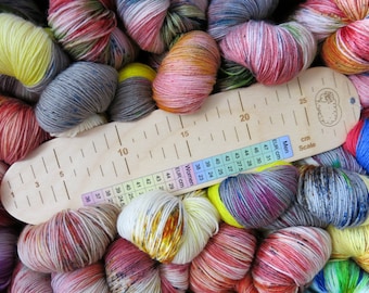 Socker's Rule  / Birch Wood Sock Measuring Aid / Ruler / Made in the UK / UK & EUR Adult Shoe Sizes / Fleece Loved Products / sock tool