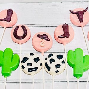 Cowboy Western Cowgirl Chocolate Treats Dipped Drizzled Pretzels Rice Krispies Cakepops Cakesicle Oreos Baby Shower Birthday Boho Boots Hat