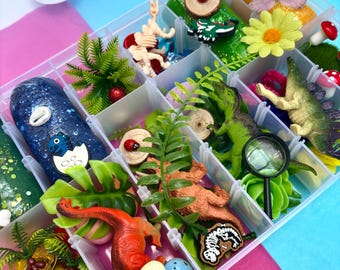Dinosaurier-Knetset | Deluxe-Spielbox für sensorische Erlebnisse im Jurassic-Stil | Handgemachte, langlebige Knete | Dino-Geschenkset | Ab 3 Jahren