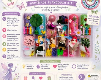 Fairy Enchanted Garden Play Dough Kit – Sensory Play for Kids | Imaginative Fairy Tale Activity | Nature-Inspired Montessori | Gift |Ages 3+