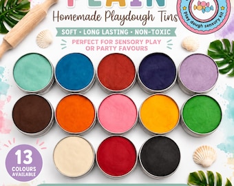 Plastilina natural artesanal de larga duración / 100 g de plastilina sensorial / Colores individuales o juego completo de 13 / Regalo para niños