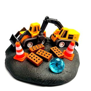 Pot sensoriel fait maison pour la construction de pâte à modeler - véhicules, confitures, cônes, belle pâte à modeler parfumée | Kit d'activités créatives cadeau pour tout-petits/garçons