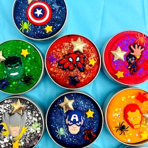 Plastilina sensorial de superhéroes: obsequios para fiestas, regalos de cumpleaños, regalos de viaje / Plastilina perfumada hecha a mano / 100 g de plastilina / Para mayores de 3 años imagen 14