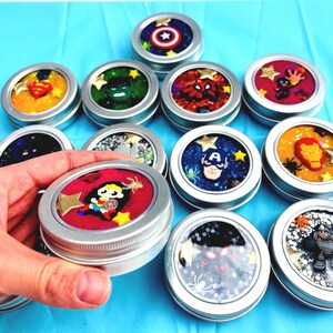 Plastilina sensorial de superhéroes: obsequios para fiestas, regalos de cumpleaños, regalos de viaje / Plastilina perfumada hecha a mano / 100 g de plastilina / Para mayores de 3 años imagen 10