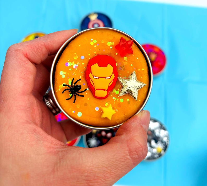 Plastilina sensorial de superhéroes: obsequios para fiestas, regalos de cumpleaños, regalos de viaje / Plastilina perfumada hecha a mano / 100 g de plastilina / Para mayores de 3 años imagen 6