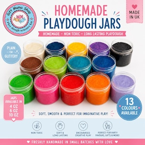 Pasta modellabile profumata, fatta in casa nel Regno Unito – Per uso alimentare, glitterata, dai colori vivaci, atossica, morbida, a lunga durata, ideale per attività sensoriali e creative in stile Montessori per bambini!