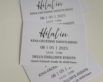 Personalized Kina Davetiye – Elegant Henna Evening Invitations for Unforgettable Celebrations – Traditional & Modern Designs