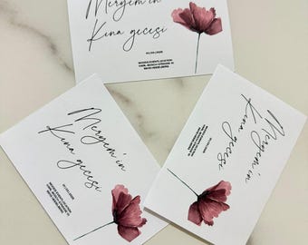Personalized Henna Party Invitations | Turkish Henna Evening Invitations | Stylish Invitations for Henna Nights & Weddings