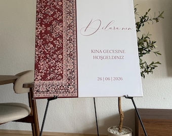 Personalisierte Empfangstafel Kına Gecesi | hochwertiger Druck Welcome Sign | Türkische Hochzeit Deko | Hochzeitsschild individuell