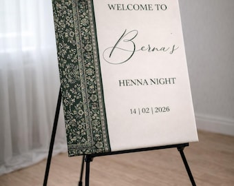 Letrero de bienvenida personalizado para la Noche de Henna | Letrero de bienvenida para la Noche de Henna Turca | Letrero de fiesta personalizado | Regalo para novia | Decoración de boda