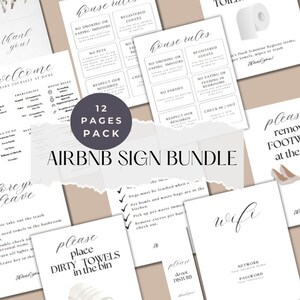Airbnb Host Signage Bundle: House Rules, WiFi, Thank You (Digital Download)