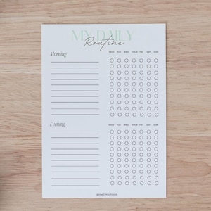 Daily Routine Checklist: AM PM Habit Tracker (printable PDF) - Etsy