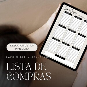 Spanish Grocery List Printable: Refillable Shopping List (PDF)