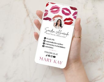 Editable Mary Kay Business Card Template Digital Beauty Consultant Marketing Mary Kay Social Media Story Sharable Card Networking Text Card