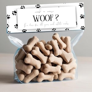 Dog Treat Real Estate Pop-By Tag Editable Dog Treat Bag Topper Template for Realtor Dog Park Farming Marketing Puppy Friendly Pop by Gift