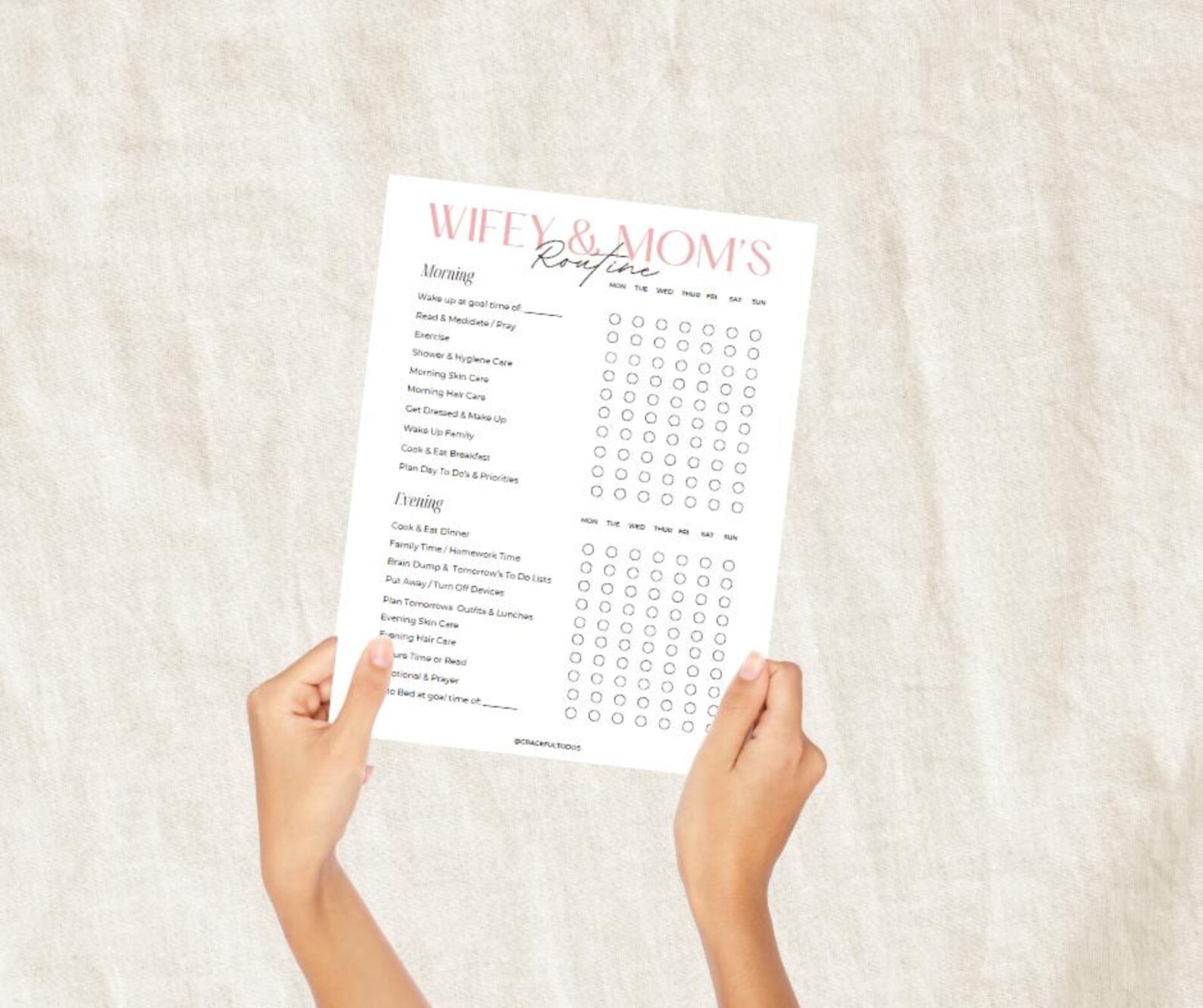 Mom Wife Daily Routine Checklist: AM PM Habit Tracker (printable PDF ...