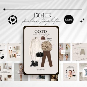 150 LTK Editable Canva Template for Content Creator Post Like To Know Fashion Template Neutral Blog ltk OOTD Post Instagram ltk Gift Guide