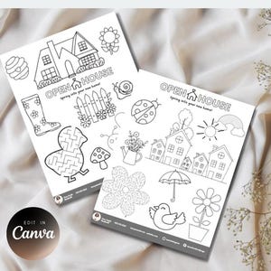 Realtor Open House Coloring Page: Editable Kid Activity (Digital Download)