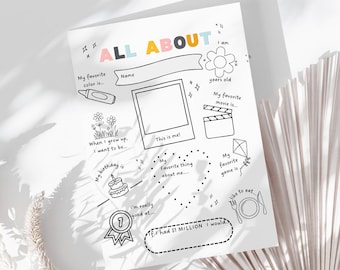 All About Me Worksheet: Back to School Activity, Printable PDF