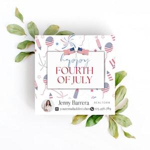 Realtor 4th of July Pop By Tags: Editable Client Gift Template (Digital Download)