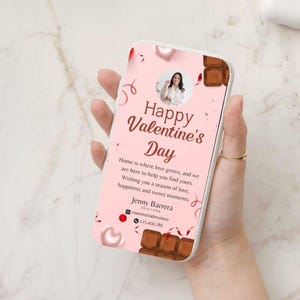 Carte numérique animée pour agent immobilier de la Saint-Valentin pour agent immobilier Carte de message texte modifiable pour agent immobilier Happy Valentine pour agent immobilier Carte électronique textable pour agent immobilier