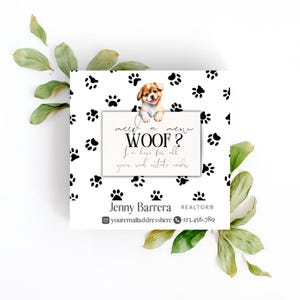 Realtor Dog Treat Pop-By Tag Template: Editable Real Estate Marketing (Digital Download)