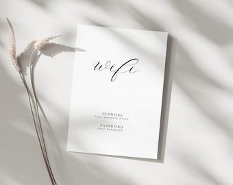 Elegant wifi-wachtwoordtekensjabloon: Airbnb-gast, zakelijk (digitale download)