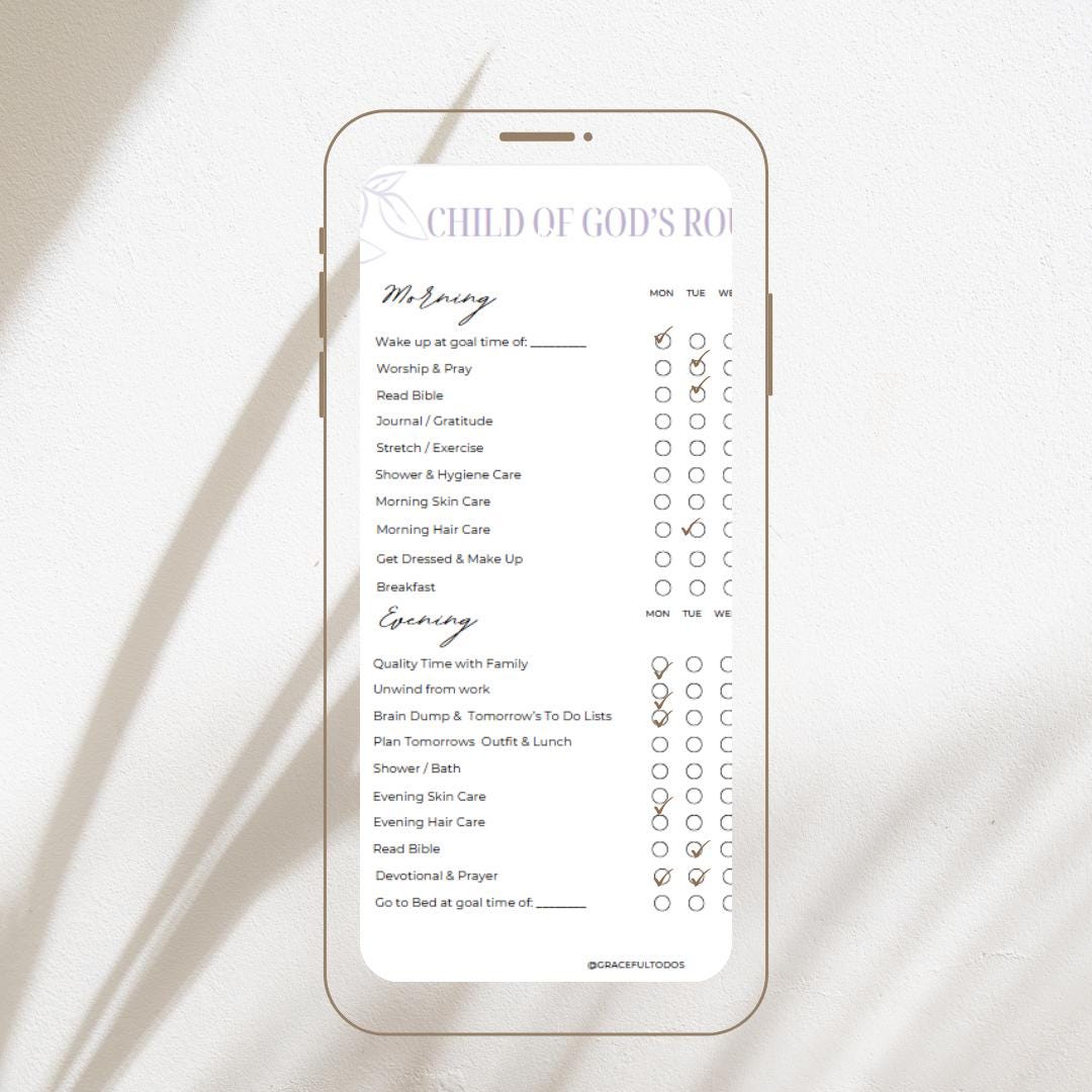 Christian Daily Routine Checklist: AM PM Habit Tracker (PDF Printable ...