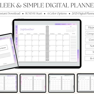 2025 Digital Planner, SUNDAY Start, Goodnotes, Notability, iPad and Tablet, Simple Planner,