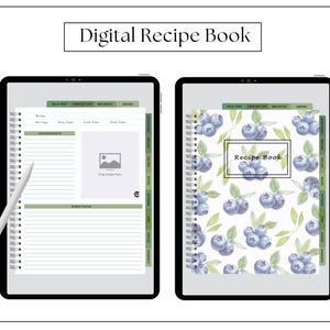 Cyfrowa książka kucharska, Goodnotes, Notability, iPad i tablet - okładka Blueberry