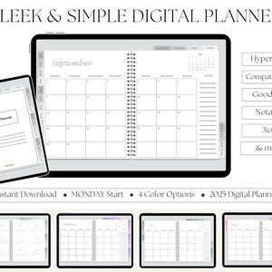 2025 Digital Planner, MONDAY Start, Goodnotes, Notability, iPad and Tablet, Simple Planner