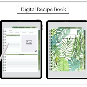 Cyfrowa książka kucharska, Goodnotes, Notability, iPad i tablet - okładka tropikalna