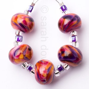 Wallflower Ripple Handmade Lampwork Glass Beads by Sarah Downton image 3