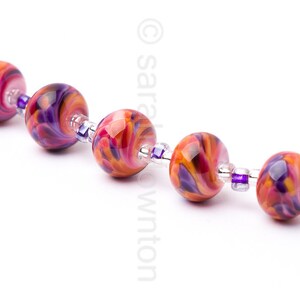 Wallflower Ripple Handmade Lampwork Glass Beads by Sarah Downton image 2