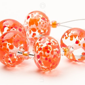 Orange Fizz Handmade Lampwork Glass Beads by Sarah Downton image 1