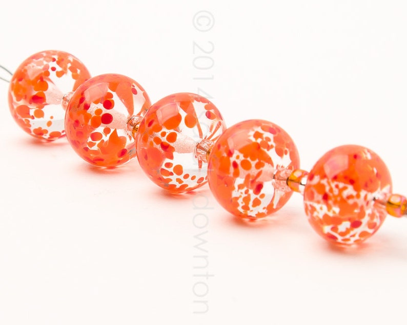 Orange Fizz Handmade Lampwork Glass Beads by Sarah Downton image 2