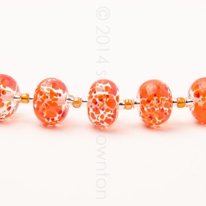 Orange Fizz Handmade Lampwork Glass Beads by Sarah Downton image 4