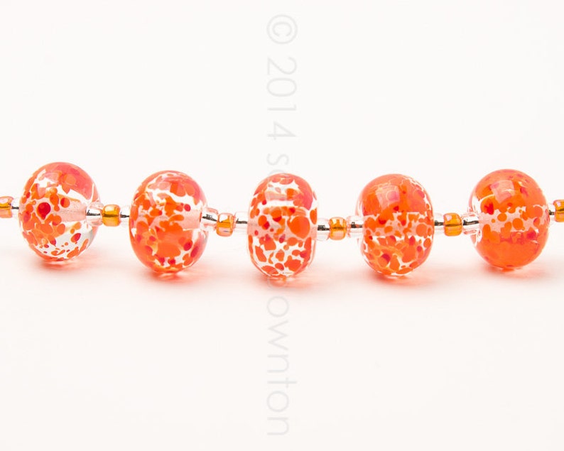 Orange Fizz Handmade Lampwork Glass Beads by Sarah Downton image 4